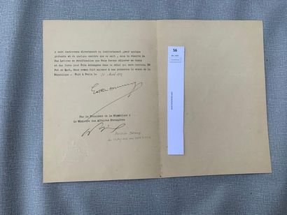 Gaston Doumergue et Aristide Briand. Document...