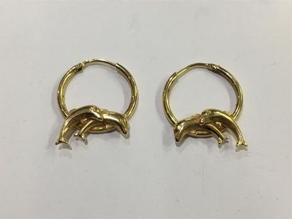 Paire de boucles d'oreilles en plaqué orà...