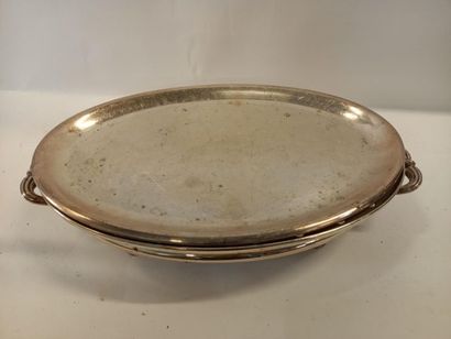 Chauffe plat en métal argenté
