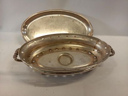 Chauffe plat en métal argenté