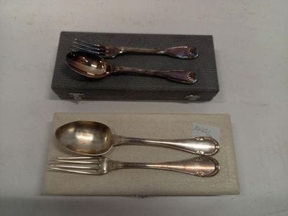 ERCUIS et Christofle 
Couverts de baptême...