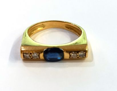 Bague jarretière en or jaune (750) 18K demi...