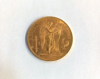 Piece 100 francs or au génie 1907 Paris