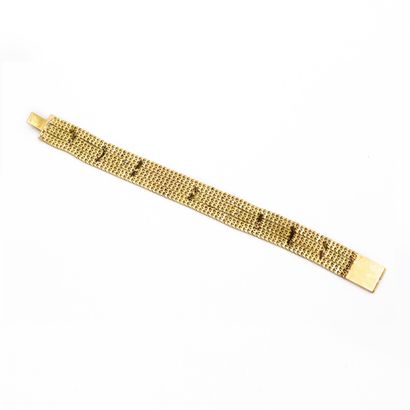Bracelet souple, ruban en or jaune (585)...
