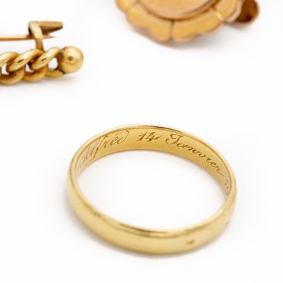 Lot en or jaune 18 K (750) : paire de boutons...