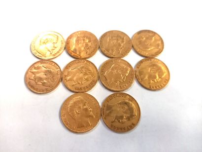 10 pièces 20F or Napoleon III