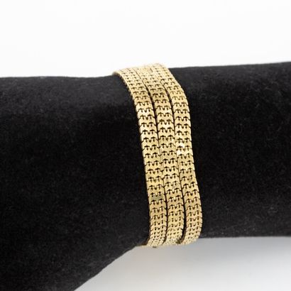 Bracelet souple, ruban en or jaune (585)...