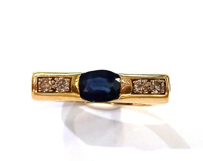 Bague jarretière en or jaune (750) 18K demi...
