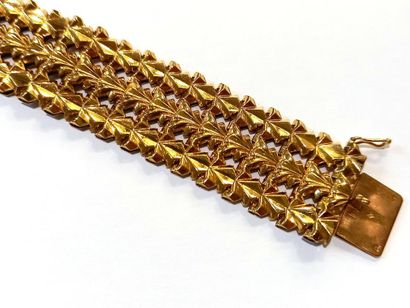 Bracelet en or jaune (750) 18K, manchette...