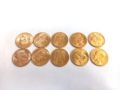 10 pièces 20F or