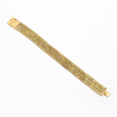 Bracelet souple, ruban en or jaune (585)...