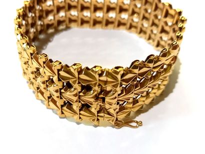 Bracelet en or jaune (750) 18K, manchette...