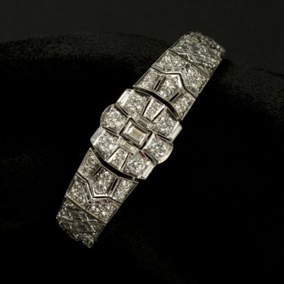 Bracelet en or blanc 18k (750) entièrement...