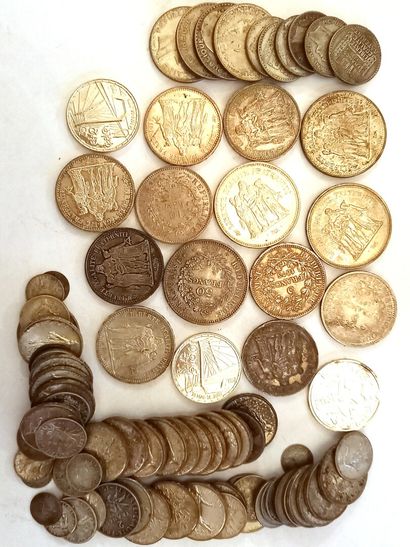 LOT de pièces en argent : 480 gr de 835 °/°°,...