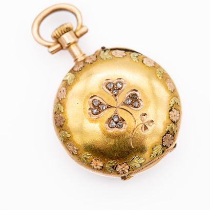 Montre de col en or jaune 18 K (750) à deux...
