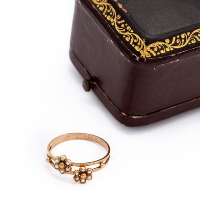 Bague en or rose 18 K (750) dite vous et...