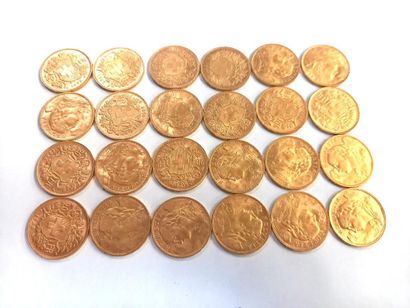 24 pièces de 20 francs Suisse or