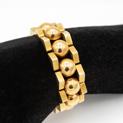 Bracelet tank en or jaune (750) 18K, suite...