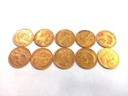 10 pièces 20F or Napoleon III