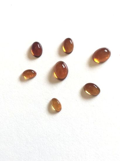 7 topazes jaunes cabochons pour un poids...