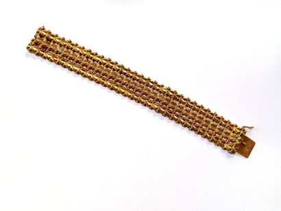 Bracelet en or jaune (750) 18K, manchette...