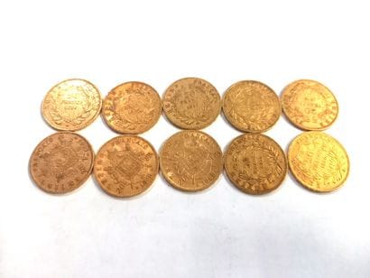 10 pièces 20F or Napoleon III