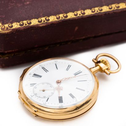 Montre de gousset en or jaune 18 K (750)...