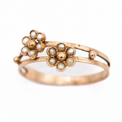 Bague en or rose 18 K (750) dite vous et...