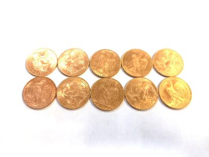 10 pièces 20F or