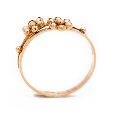 Bague en or rose 18 K (750) dite vous et...