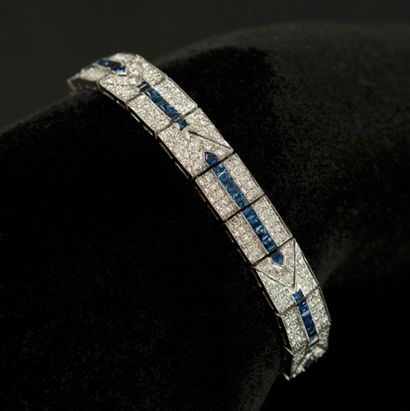 Bracelet ruban en or blanc 18 K (750) maillons...