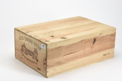 12 B VIEUX CHÂTEAU CERTAN (Caisse Bois d'origine)...