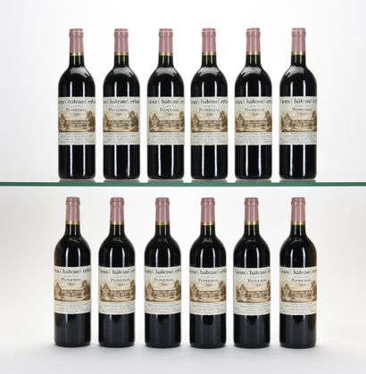 12 B VIEUX CHÂTEAU CERTAN (Caisse Bois d'origine...
