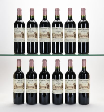 12 B VIEUX CHÂTEAU CERTAN (Caisse Bois d'origine...