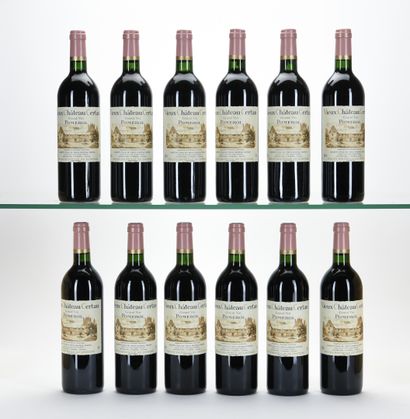 12 B VIEUX CHÂTEAU CERTAN (Caisse Bois d'origine...