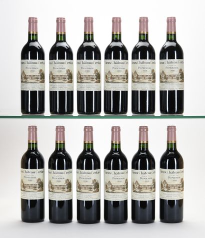 12 B VIEUX CHÂTEAU CERTAN (Caisse Bois d'origine...