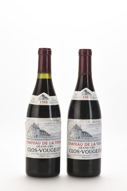 2 B CLOS-VOUGEOT (Grand Cru) (1 e.a; étiquettes...
