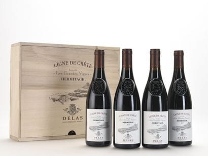 CAISSE HERMITAGE DE 4 BOUTEILLES COMPRENANT...