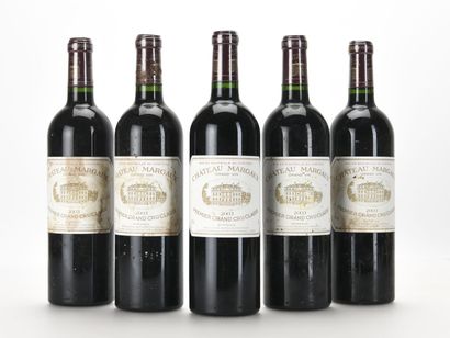 5 B CHÂTEAU MARGAUX (1 e.l.s; 4 e.t.h. fortes)...