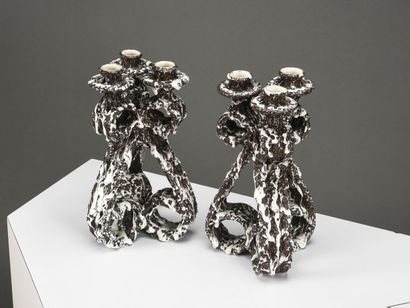 Marius GIUGE (1909-1980) 

Paire de chandeliers...