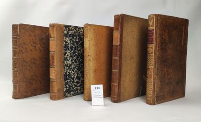Un ensemble de 5 volumes in-8 reliés cuir...