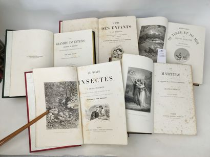Un ensemble de 9 volumes in-4 du XIXe siècle....