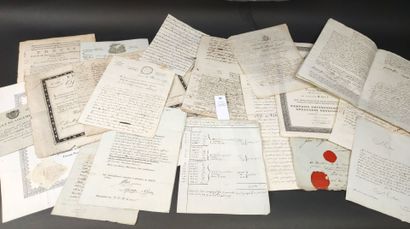 Un lot de pièces manuscrites ou imprimées...