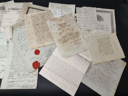 Un lot de pièces manuscrites ou imprimées...
