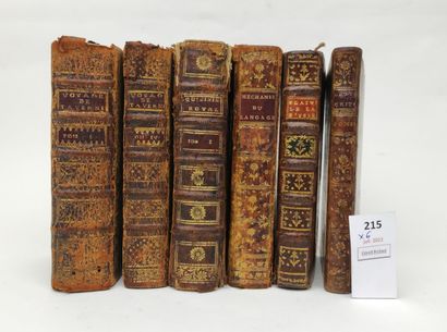 Un ensemble de 6 volumes in-12 du XVIIIe...