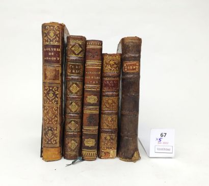 5 volumes reliés du XVIIe ou du XVIIIe siècle...