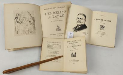 [Gastronomie]. Réunion de 3 volumes brochés :

Dictionnaire...