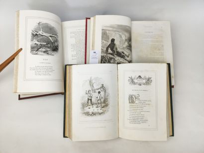 Réunion de 3 volumes illustrés du XIXe siècle....