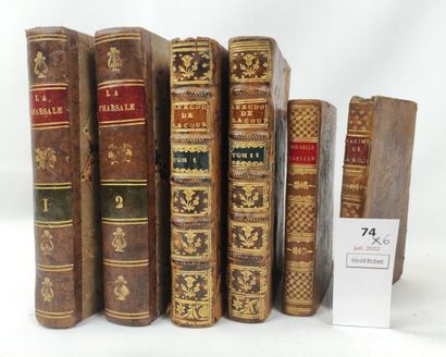 6 volumes reliés du XVIIIe ou du début du...
