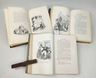 GRANDVILLE Jean-Jacques. Ensemble de 3 volumes...